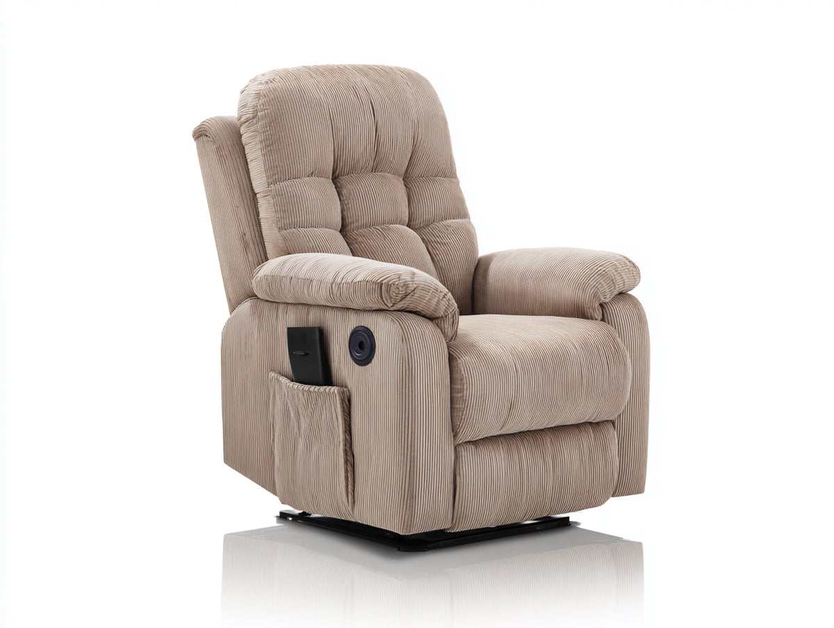 Sillones reclinables de tela 85x90x105 cm - beige - diseño moderno con función reclinable
