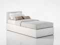 Camas individuales tapizada 200x100x105 cm - blanco - diseño moderno con cabecero para dormitorio