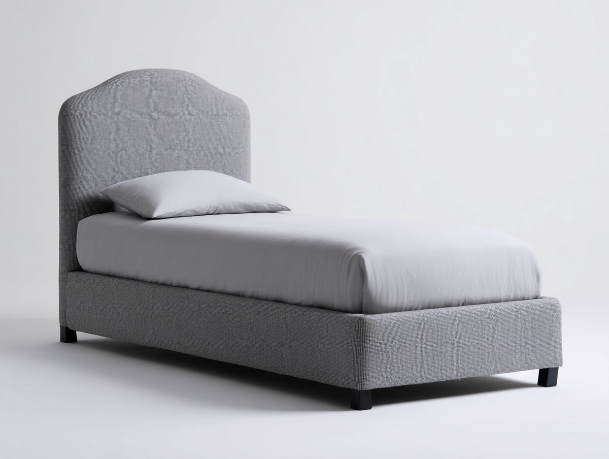 Cama individual tapizada 200x100x95 cm - gris - diseño moderno para dormitorio