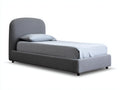 Cama individual tapizada 210x100x100 cm - acabado gris oscuro - diseño moderno