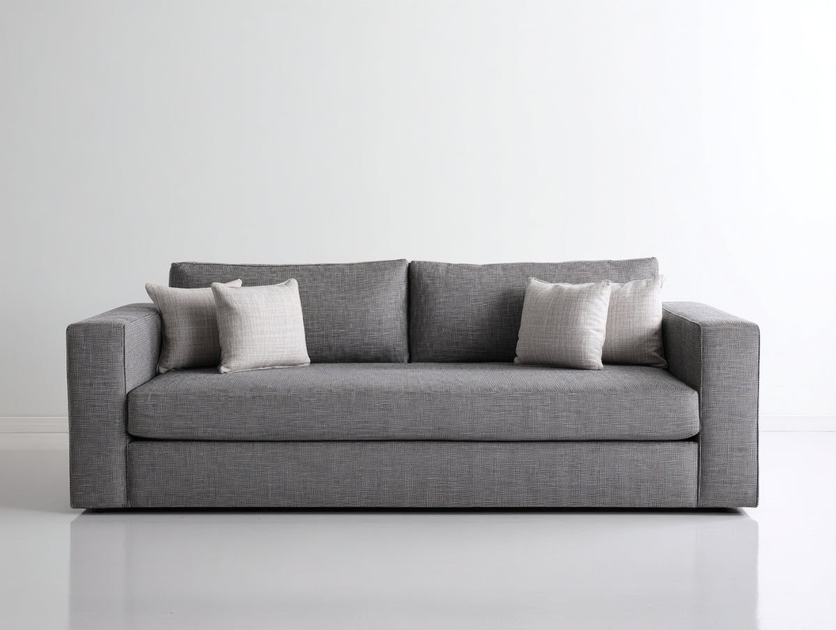 Sofás 2 plazas tapizado de tela 180x90x85 cm - gris oscuro - diseño moderno y cómodo para salón