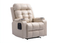 Sillones reclinables tapizado de piel sintética 85x90x105 cm - beige - diseño moderno con reposapiés ajustable para salón