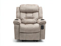 Sillón reclinable beige acolchado con reposapiés ajustable 95 x 90 x 105 cm diseño cómodo