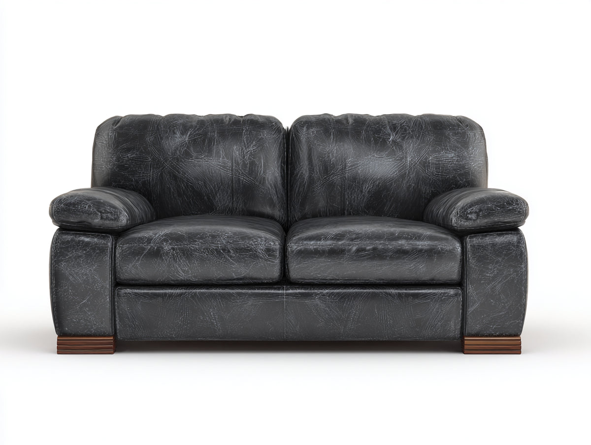 Sofá 2 plazas tapizado 180x90x85 cm - acabado negro - diseño elegante y cómodo