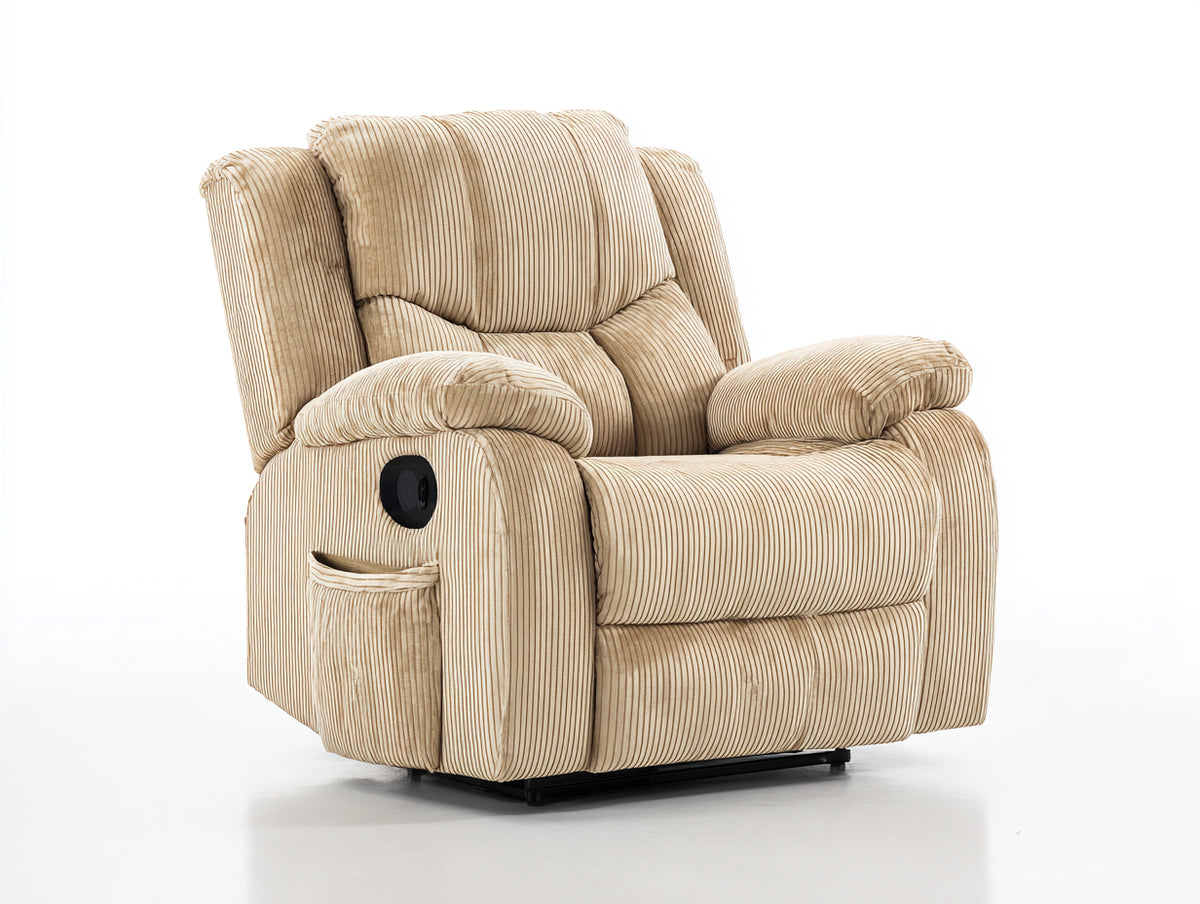 Sillón reclinable tapizado 90x90x100 cm - acabado beige - diseño cómodo moderno