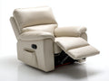 Sillón reclinable blanco acolchado con reposapiés ajustable 100 x 95 x 105 cm diseño cómodo