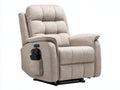 Sillón reclinable beige acolchado con reposapiés ajustable 90 x 85 x 105 cm diseño cómodo