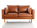 Sofás 2 plazas de cuero sintético 180x85x85 cm - marrón - diseño moderno y cómodo