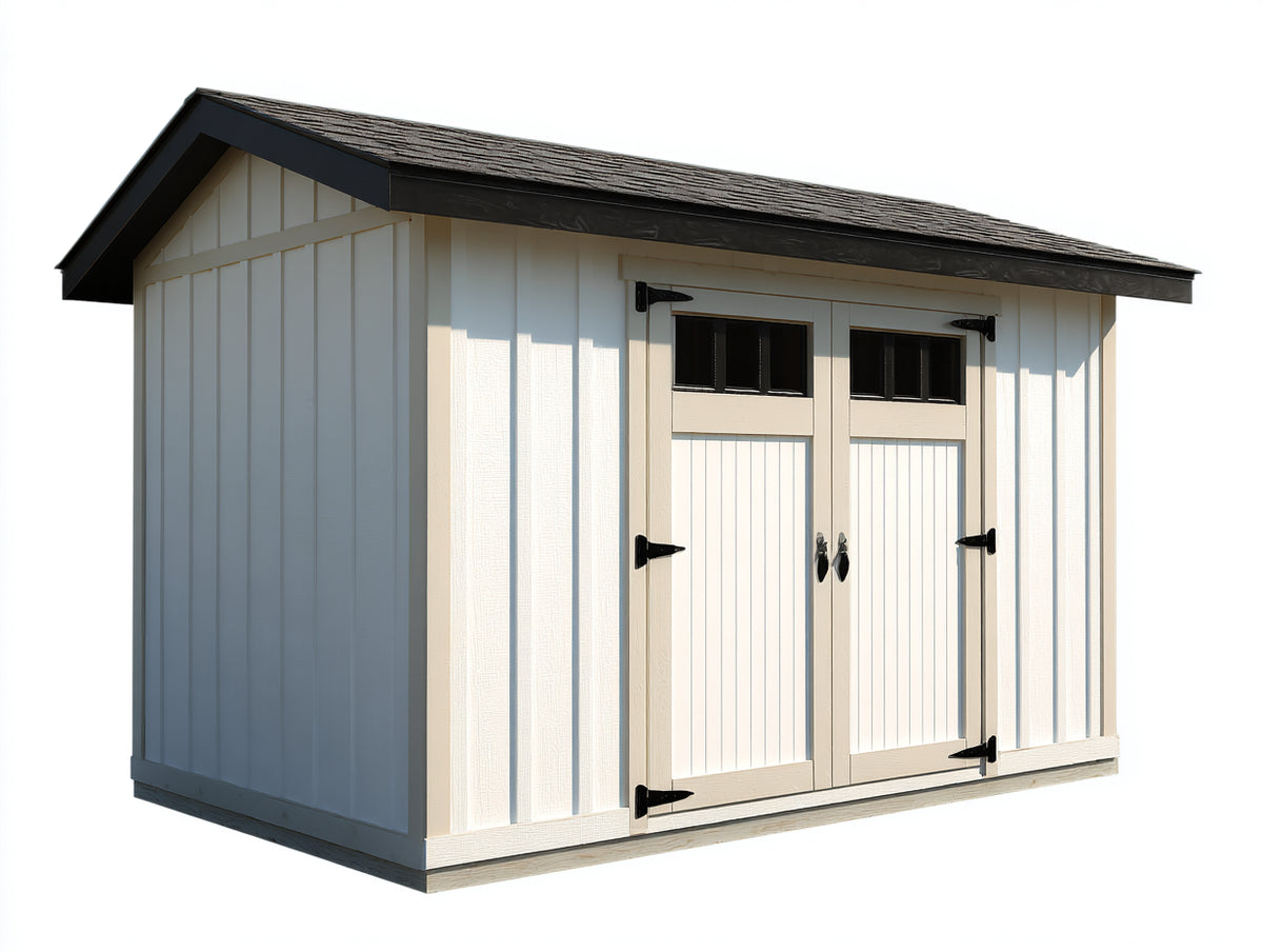 Caseta de jardín exterior 300x250x230 cm - estructura resistente blanca - diseño moderno
